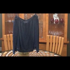 Anthropology brand cloth & Stone chambray COLD shoulder denim top